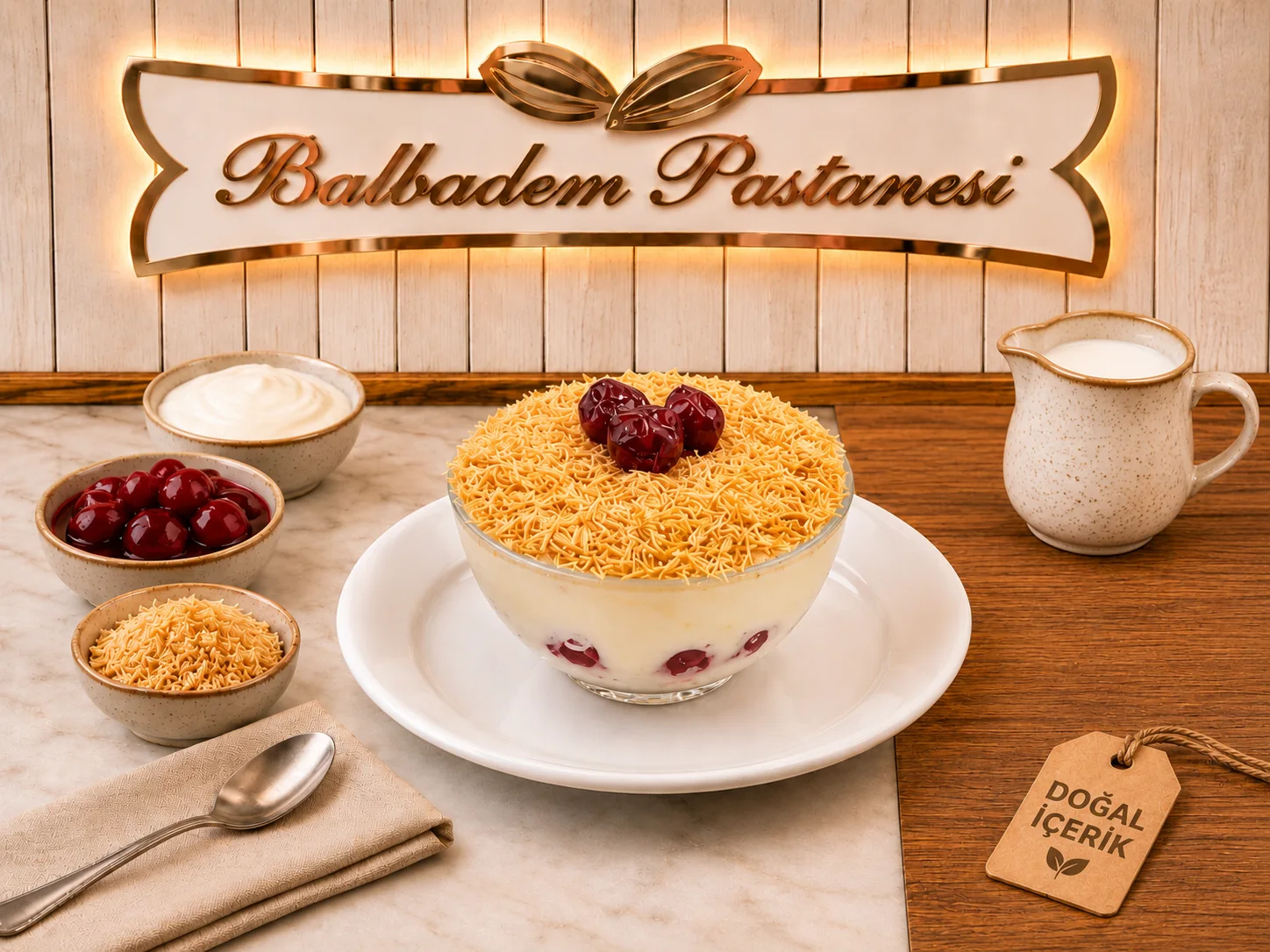 VİŞNELİ KADAYIFLI MUHALLEBİ