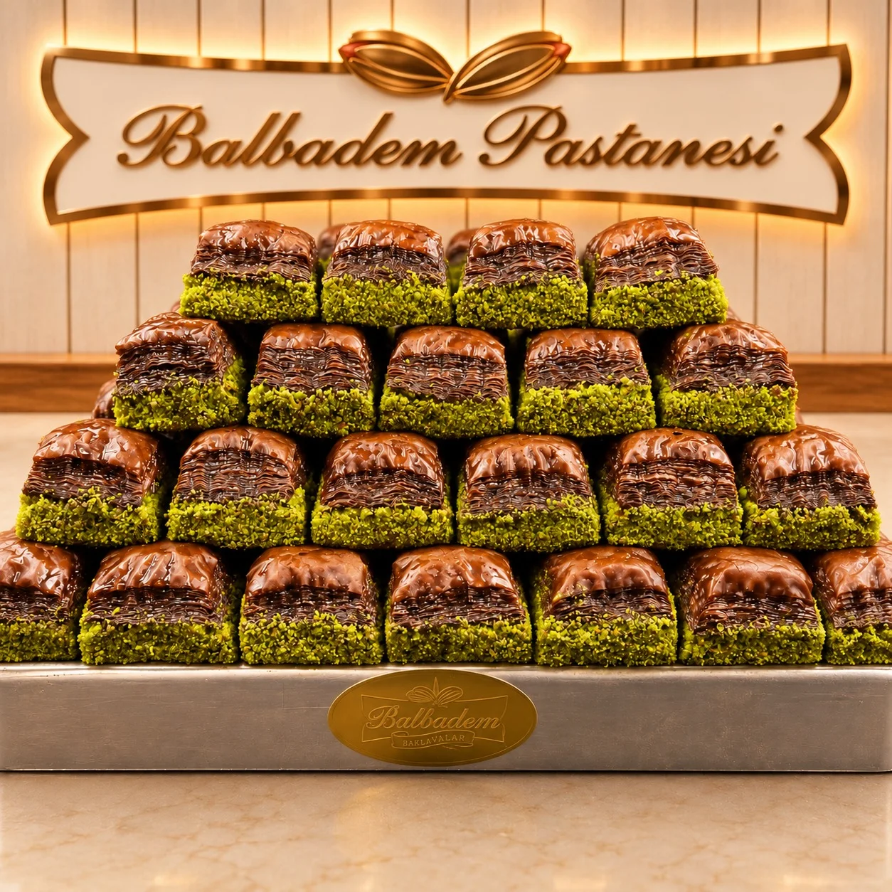 Bol Fıstıklı Çikolatalı Kuru Baklava 1kg