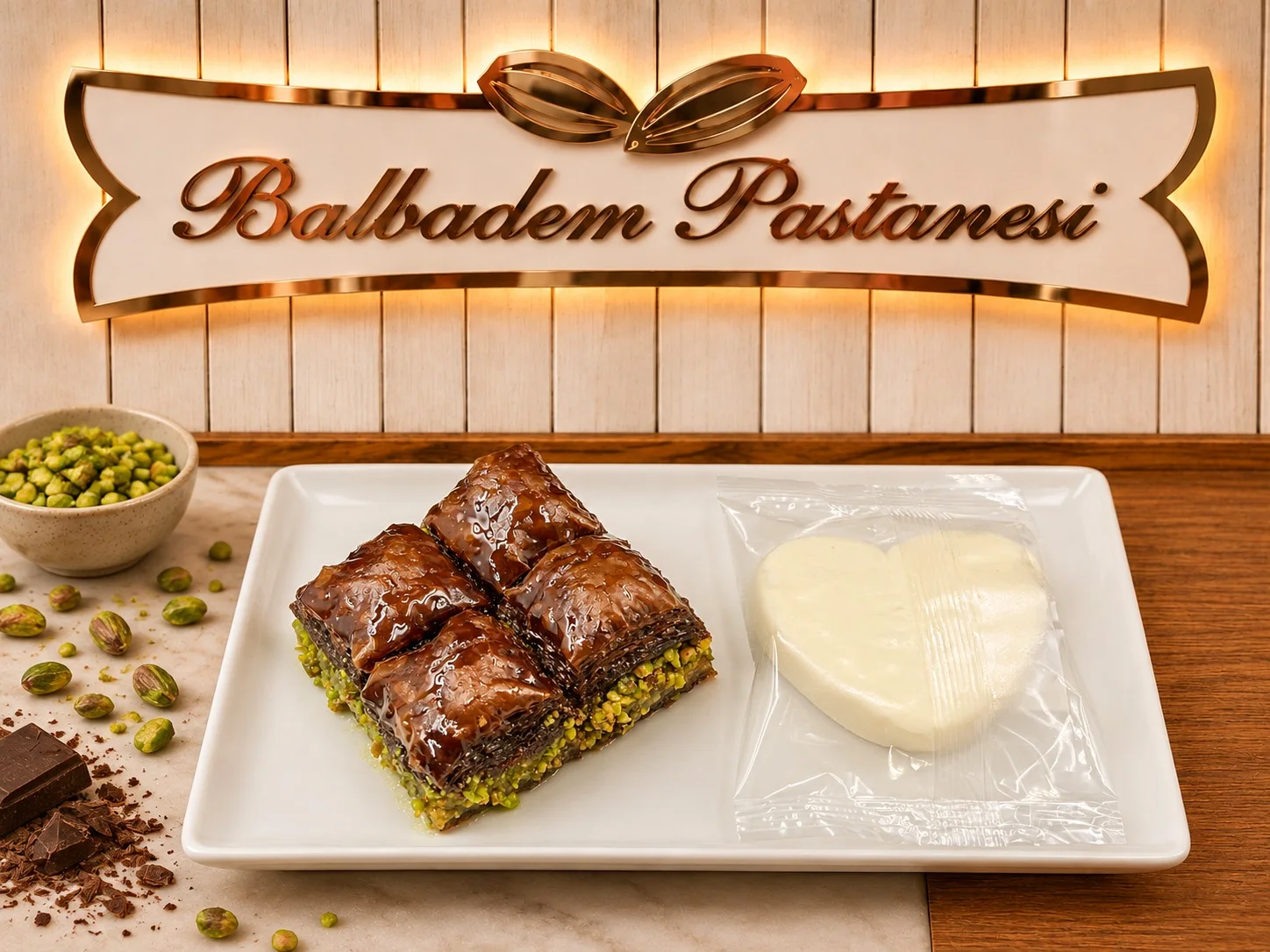 Çikolata Fıstıklı Baklava Menü