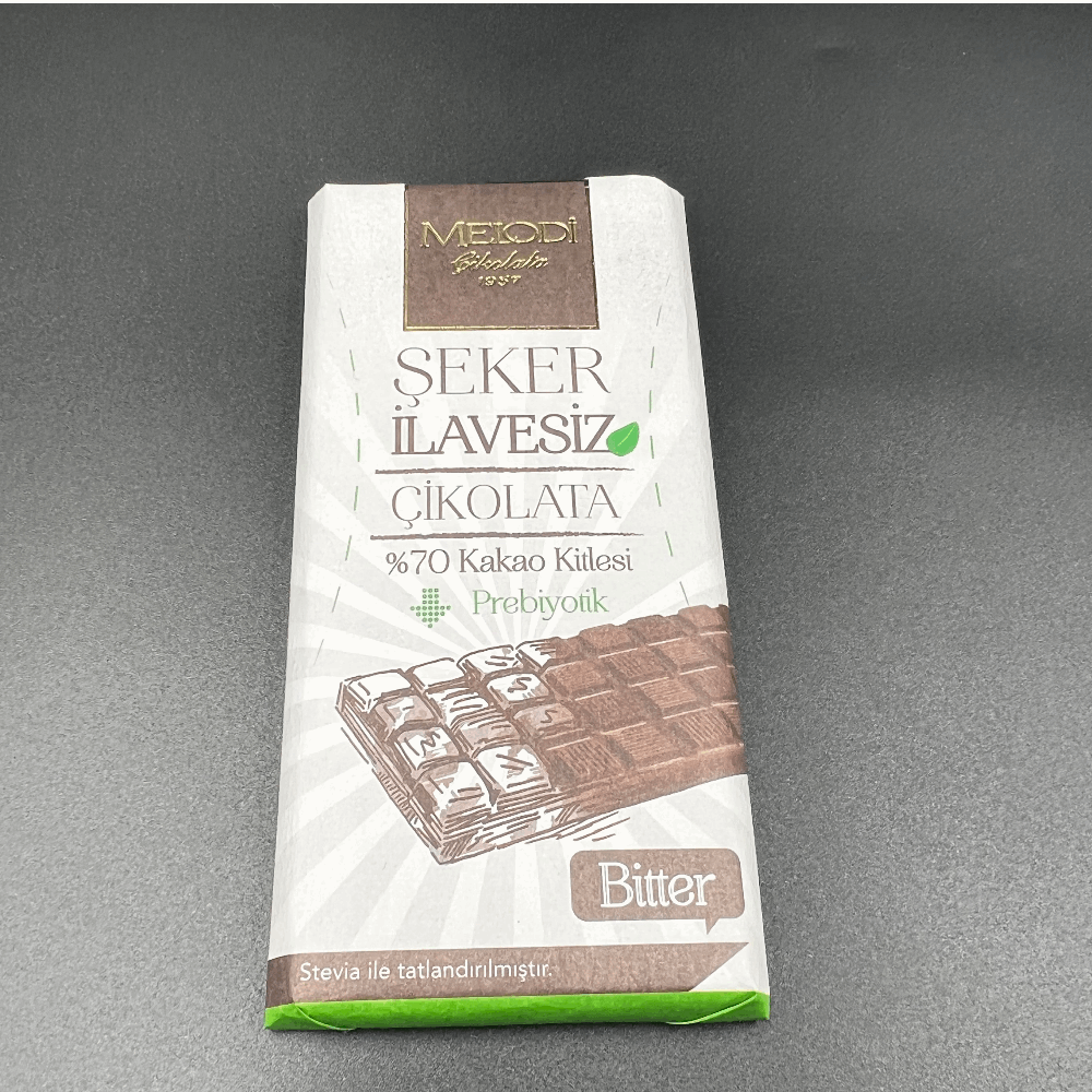 Şeker ilavesiz Prebiyotik Bitter Çikolata 65gr(e)