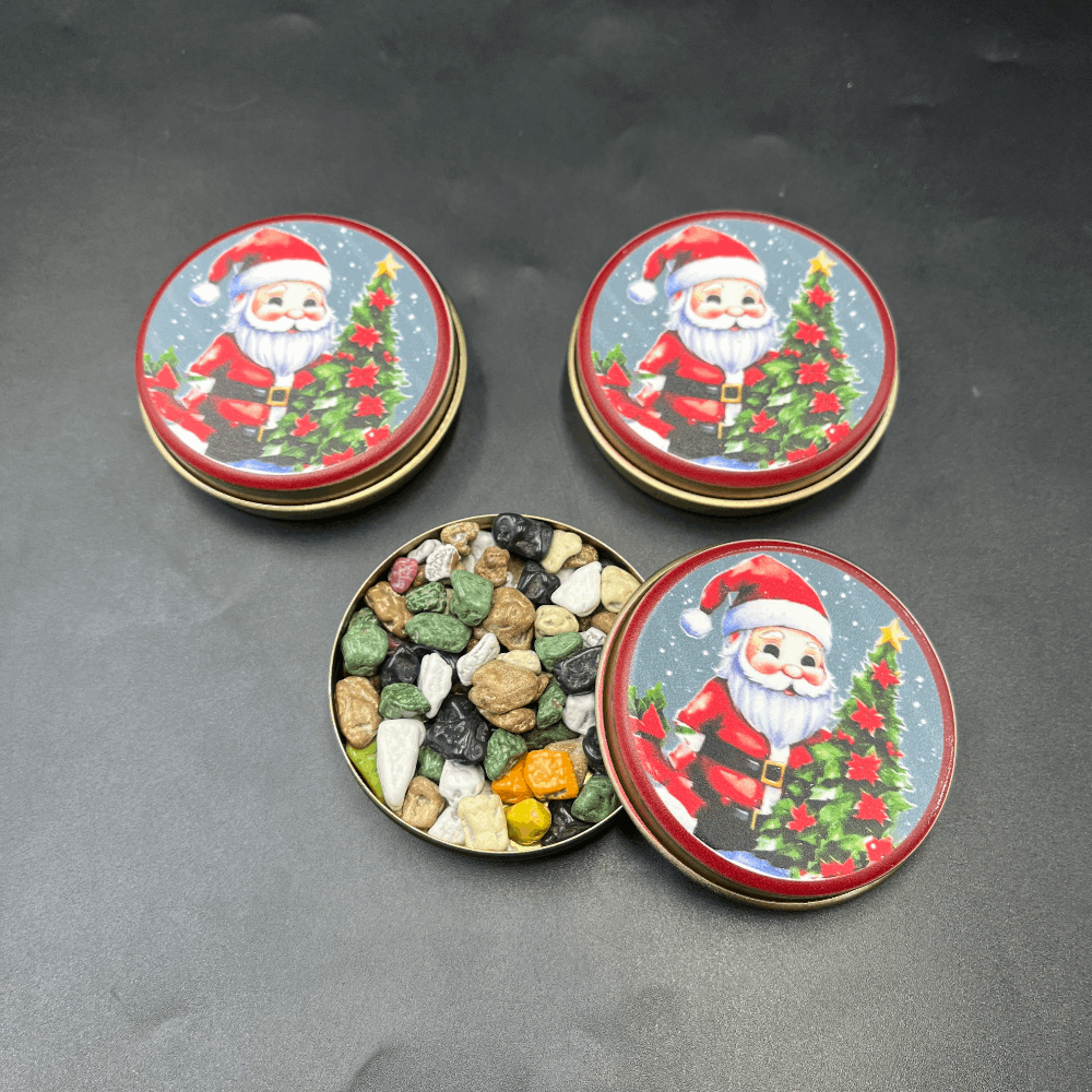 Noel Baba Metal Ambalajlı Çakıl Taşı Draje ( 40 gr )